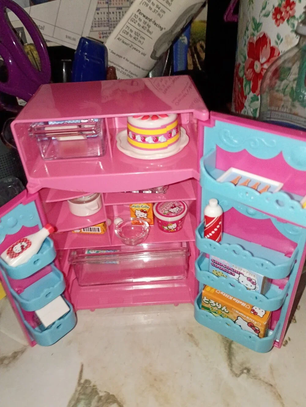 Hello Kitty 2016 Pink Fridge Filled With HK Food